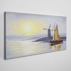 COLORAY.SK Obraz canvas Morská loď mlyn slnka 100x50 cm