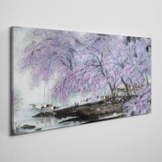 COLORAY.SK Obraz canvas Strom kvety člny 140x70 cm