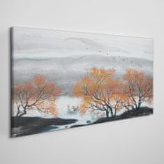 COLORAY.SK Obraz canvas Hory stromy lode 140x70 cm