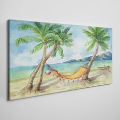 COLORAY.SK Obraz canvas Beach Palm Sea Hammock 120x60 cm