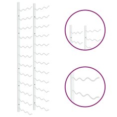 Vidaxl Nástenný stojan na víno na 36 fliaš biely železný