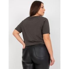 RELEVANCE Dámska blúzka plus size so záplatami ELLIOT khaki RV-BZ-7860.68P_387504 Univerzálne