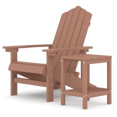 Vidaxl Záhradná stolička Adirondack so stolíkom HDPE hnedá