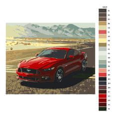 Malujsi Maľovanie podľa čísel - Červený Mustang - 50x40 cm, bez dreveného rámu