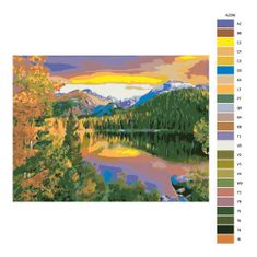 Malujsi Maľovanie podľa čísel - Jesenná krajina pri východe slnka - 80x60 cm, bez dreveného rámu