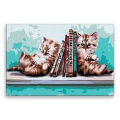 Malujsi Maľovanie podľa čísel - Posadnuté mačiatka - 120x80 cm, plátno vypnuté na rám