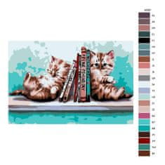 Malujsi Maľovanie podľa čísel - Posadnuté mačiatka - 120x80 cm, plátno vypnuté na rám