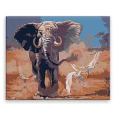 Malujsi Maľovanie podľa čísel - Slon v púšti - 100x80 cm, plátno vypnuté na rám
