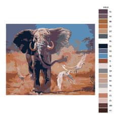 Malujsi Maľovanie podľa čísel - Slon v púšti - 100x80 cm, plátno vypnuté na rám