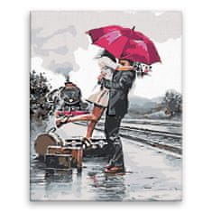 Malujsi Maľovanie podľa čísel - Lúčenie v kvapkách dažďa - 40x50 cm, plátno vypnuté na rám