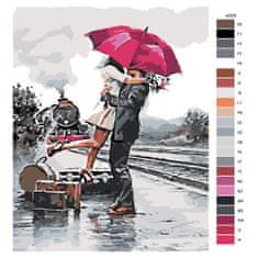 Malujsi Maľovanie podľa čísel - Lúčenie v kvapkách dažďa - 40x50 cm, plátno vypnuté na rám