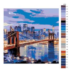 Malujsi Maľovanie podľa čísel - Brooklyn Bridge - 80x80 cm, bez dreveného rámu