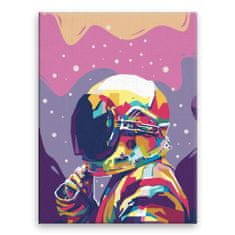 Malujsi Maľovanie podľa čísel - Astronaut v dúhe - 30x40 cm, bez dreveného rámu