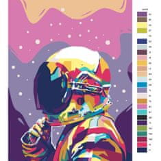 Malujsi Maľovanie podľa čísel - Astronaut v dúhe - 60x80 cm, bez dreveného rámu