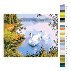 Malujsi Maľovanie podľa čísel - Rodina Swan - 100x80 cm, plátno vypnuté na rám