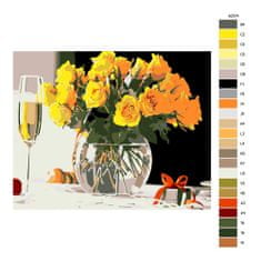 Malujsi Maľovanie podľa čísel - Kytica žltých ruží - 100x80 cm, plátno vypnuté na rám