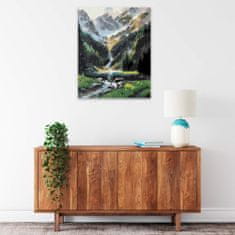 Malujsi Maľovanie podľa čísel - Magický horský vodopád - 80x100 cm, bez dreveného rámu