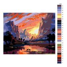 Malujsi Maľovanie podľa čísel - Hory pri západe slnka - 100x80 cm, plátno vypnuté na rám