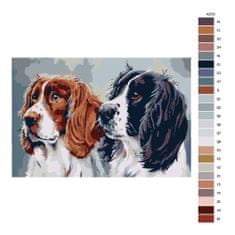 Malujsi Maľovanie podľa čísel - Dvaja roztomilí psi - 120x80 cm, bez dreveného rámu