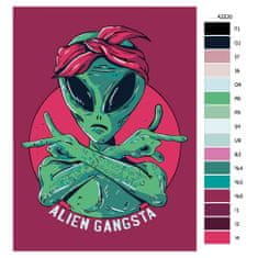 Malujsi Maľovanie podľa čísel - Alien gangsta - 30x40 cm, bez dreveného rámu