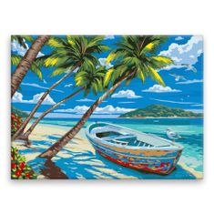 Malujsi Maľovanie podľa čísel - Karibská krása - 40x30 cm, bez dreveného rámu