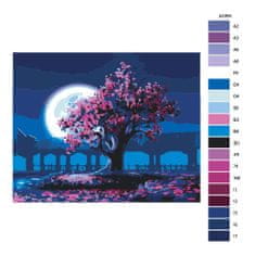Malujsi Maľovanie podľa čísel - Kvitnúci strom v japonskej záhrade - 100x80 cm, bez dreveného rámu