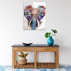 Malujsi Maľovanie podľa čísel - Slon s motýľmi - 80x100 cm, plátno vypnuté na rám