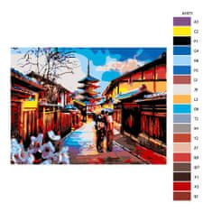 Malujsi Maľovanie podľa čísel - V japonskej uličke - 40x30 cm, bez dreveného rámu