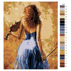 Malujsi Maľovanie podľa čísel - Virtuózka s husľami - 80x100 cm, bez dreveného rámu