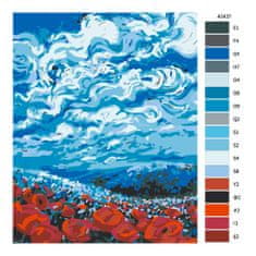 Malujsi Maľovanie podľa čísel - Tulipány a modrá obloha - 80x100 cm, plátno vypnuté na rám