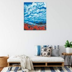 Malujsi Maľovanie podľa čísel - Tulipány a modrá obloha - 80x100 cm, plátno vypnuté na rám