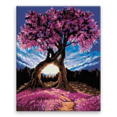 Malujsi Maľovanie podľa čísel - Stromy s ružovými listami - 80x100 cm, plátno vypnuté na rám