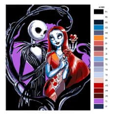 Malujsi Maľovanie podľa čísel - Jack a Sally - 80x100 cm, bez dreveného rámu