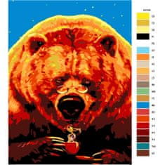 Malujsi Maľovanie podľa čísel - Medveď s kávou - 60x80 cm, plátno vypnuté na rám