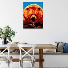 Malujsi Maľovanie podľa čísel - Medveď s kávou - 30x40 cm, bez dreveného rámu