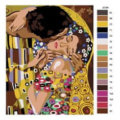 Malujsi Maľovanie podľa čísel - Bozk - Gustav Klimt - 80x100 cm, bez dreveného rámu