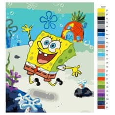 Malujsi Maľovanie podľa čísel - SpongeBob - 80x100 cm, bez dreveného rámu