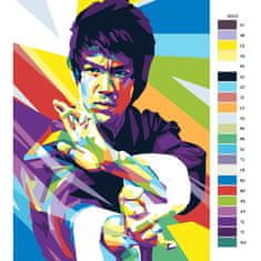 Malujsi Maľovanie podľa čísel - Bruce Lee 01 - 80x120 cm, bez dreveného rámu