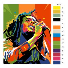 Malujsi Maľovanie podľa čísel - Bob Marley 02 - 80x100 cm, plátno vypnuté na rám