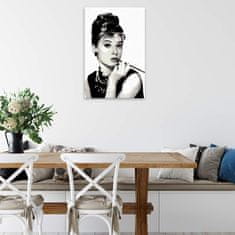 Malujsi Maľovanie podľa čísel - Audrey Hepburn s cigaretou - 80x120 cm, bez dreveného rámu