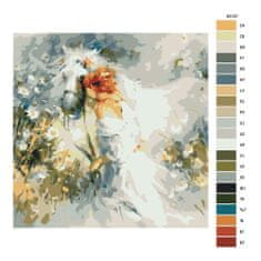 Malujsi Maľovanie podľa čísel - Dievča s bielym koňom - 80x80 cm, plátno vypnuté na rám