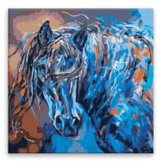 Malujsi Maľovanie podľa čísel - Kôň v modrom - 80x80 cm, plátno vypnuté na rám
