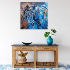 Malujsi Maľovanie podľa čísel - Kôň v modrom - 80x80 cm, plátno vypnuté na rám