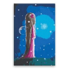 Malujsi Maľovanie podľa čísel - Dievča s mašľou vo vlasoch - 80x120 cm, bez dreveného rámu