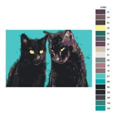 Malujsi Maľovanie podľa čísel - Dve čierne mačky - 120x80 cm, bez dreveného rámu