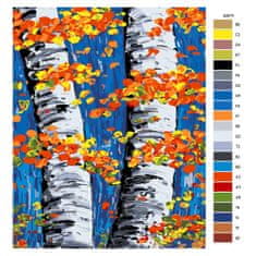 Malujsi Maľovanie podľa čísel - Brezový kmeň - 40x50 cm, bez dreveného rámu