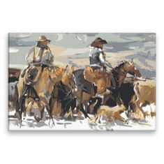 Malujsi Maľovanie podľa čísel - Cowboys - 120x80 cm, bez dreveného rámu