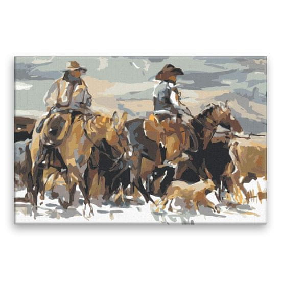 Malujsi Maľovanie podľa čísel - Cowboys - 60x40 cm, bez dreveného rámu