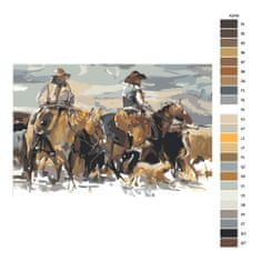 Malujsi Maľovanie podľa čísel - Cowboys - 120x80 cm, bez dreveného rámu