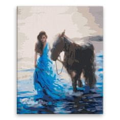 Malujsi Maľovanie podľa čísel - Krásne dievča s koňom - 80x100 cm, bez dreveného rámu